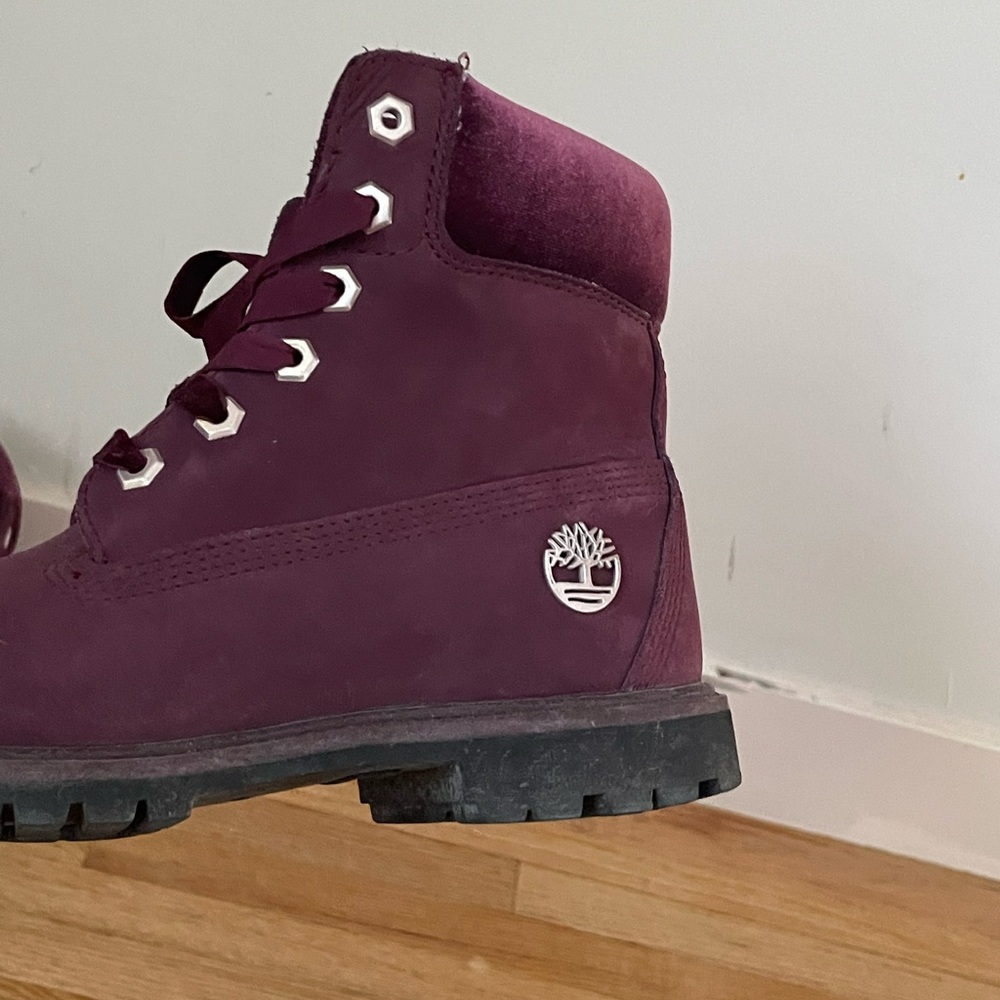 Burgundy Limited Addition Timberlands - Picture 1 of 6
